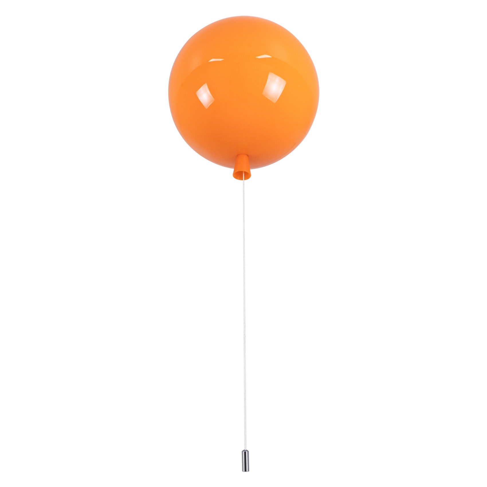 GloboStar® BALLOON 00650 Μοντέρνο Παιδικό Φωτιστικό Οροφής Μονόφωτο Πορτοκαλί Πλαστικό Μπάλα Φ30 x Υ33cm