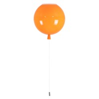 GloboStar® BALLOON 00650 Μοντέρνο Παιδικό Φωτιστικό Οροφής Μονόφωτο Πορτοκαλί Πλαστικό Μπάλα Φ30 x Υ33cm