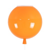 GloboStar® BALLOON 00650 Μοντέρνο Παιδικό Φωτιστικό Οροφής Μονόφωτο Πορτοκαλί Πλαστικό Μπάλα Φ30 x Υ33cm