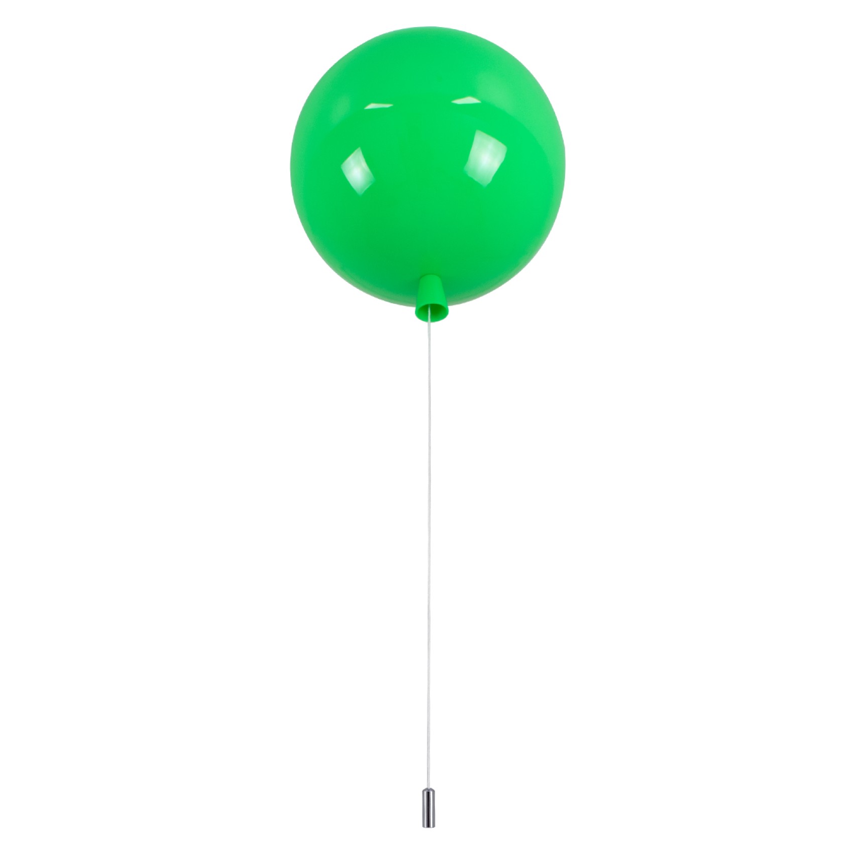 GloboStar® BALLOON 00653 Μοντέρνο Παιδικό Φωτιστικό Οροφής Μονόφωτο Πράσινο Πλαστικό Μπάλα Φ30 x Υ33cm