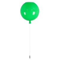 GloboStar® BALLOON 00653 Μοντέρνο Παιδικό Φωτιστικό Οροφής Μονόφωτο Πράσινο Πλαστικό Μπάλα Φ30 x Υ33cm