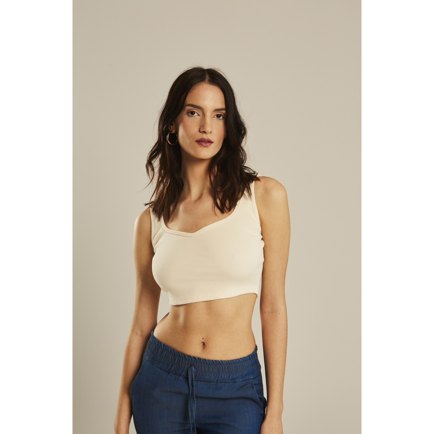 Crop top banana “nude”