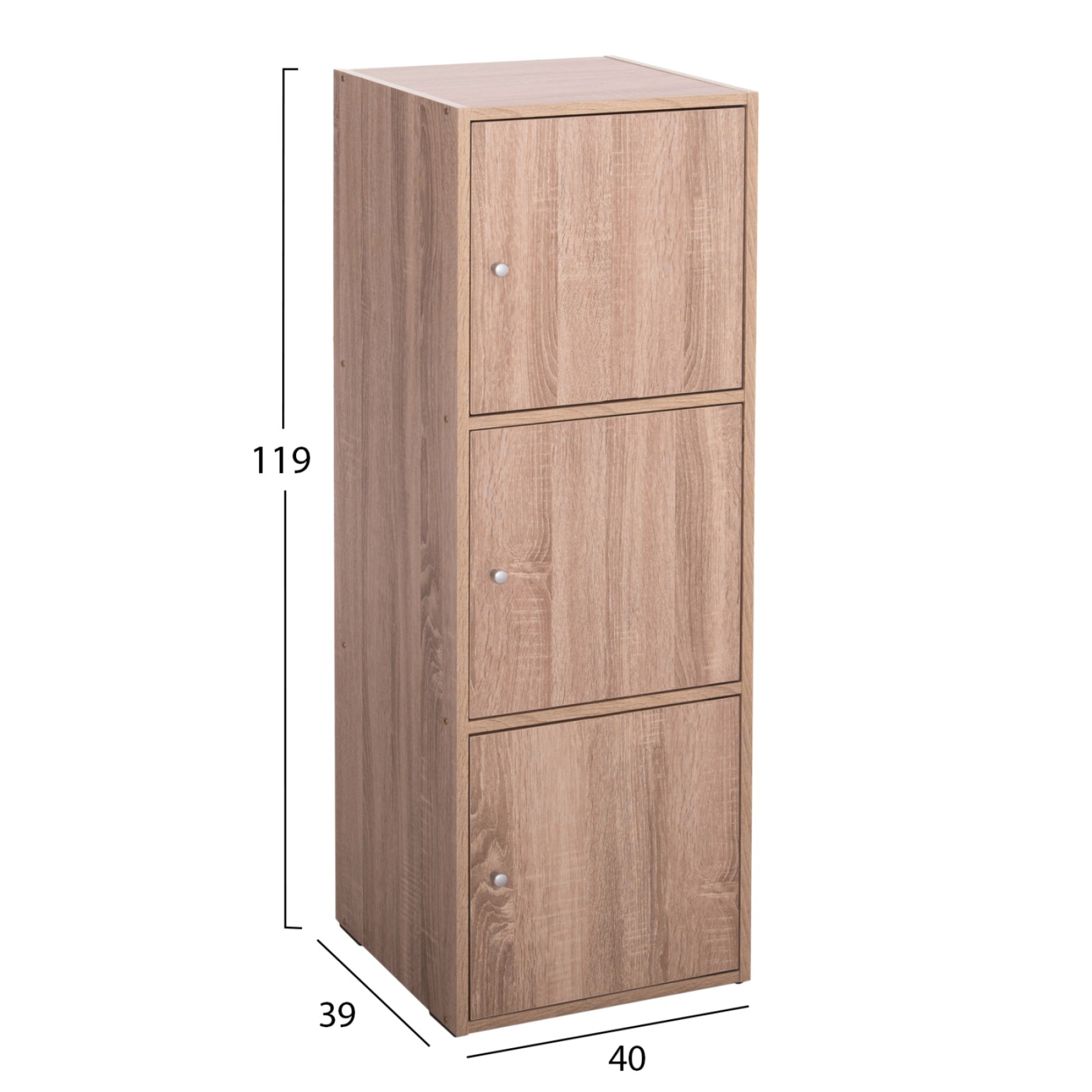 ΝΤΟΥΛΑΠΙ ΜΕ 3 ΑΠΟΘ. ΧΩΡΟΥΣ SORIANO HM9939.11 SONAMA OAK ΜΕΛΑΜΙΝΗ 40x39x119Υεκ.