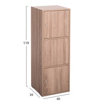 ΝΤΟΥΛΑΠΙ ΜΕ 3 ΑΠΟΘ. ΧΩΡΟΥΣ SORIANO HM9939.11 SONAMA OAK ΜΕΛΑΜΙΝΗ 40x39x119Υεκ.