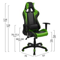 ΠΟΛΥΘΡΟΝΑ GAMING RACING HM1056.03 ΜΑΥΡΟ - ΠΡΑΣΙΝΟ PU 67x70x134 εκ.