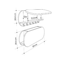 ΚΡΕΜΑΣΤΡΑ ΕΙΣΟΔΟΥ & ΚΛΕΙΣΤΟ ΡΑΦΙ STOR HM18078.03 ΜΕΛΑΜΙΝΗ ΣΚΟΥΡΟ ΓΚΡΙ 84x15.5x28.5Υεκ