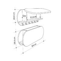 ΚΡΕΜΑΣΤΡΑ ΕΙΣΟΔΟΥ & ΚΛΕΙΣΤΟ ΡΑΦΙ STOR HM18078.01 ΜΕΛΑΜΙΝΗ ΛΕΥΚΗ 84x15.5x28.5Υεκ