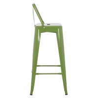 ΣΚΑΜΠΟ BAR ME ΠΛΑΤΗ ΜΕΤΑΛΛΙΚΟ MELITA-PRO HM8643.53 LIGHT OLIVE GREEN 42x42x100Υεκ.