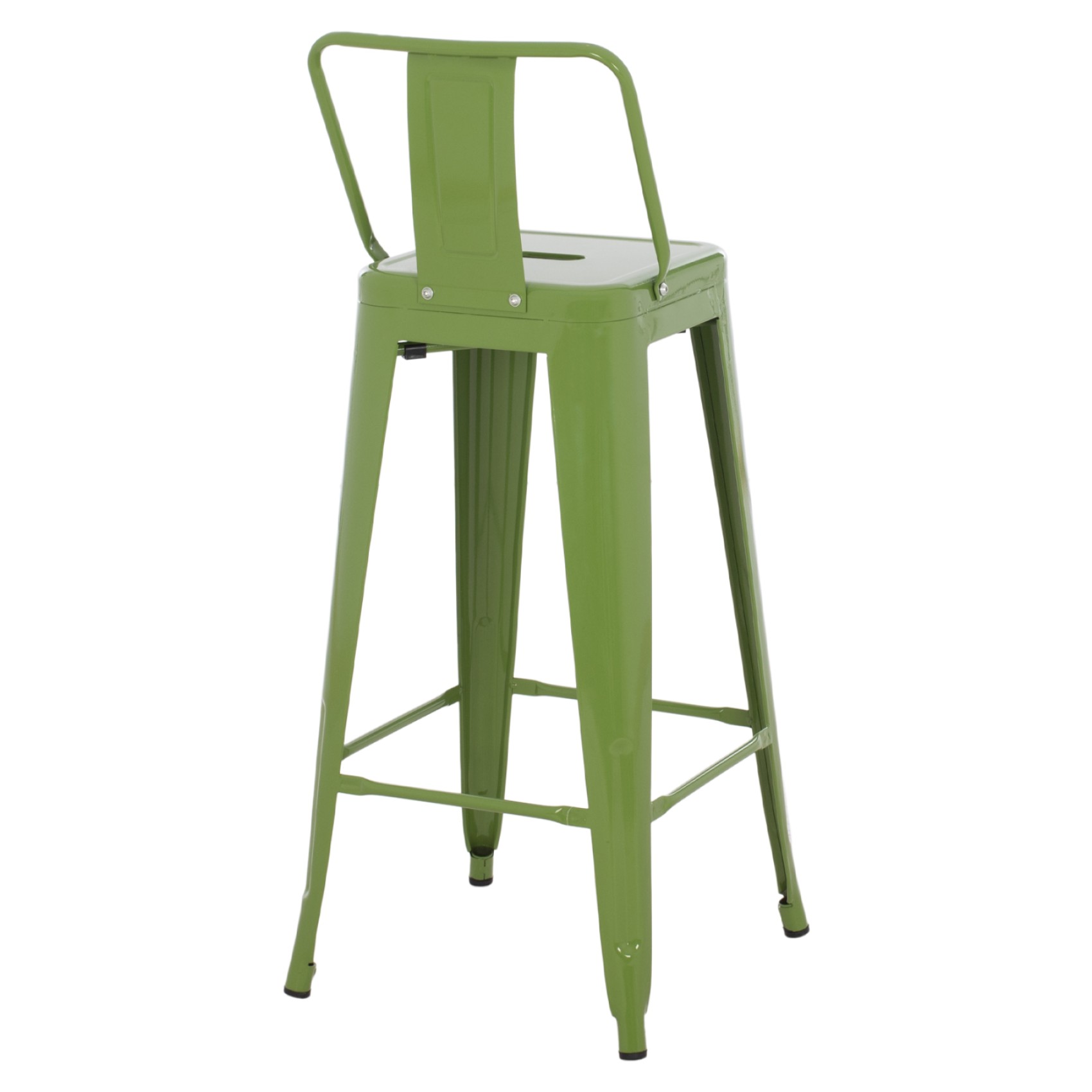 ΣΚΑΜΠΟ BAR ME ΠΛΑΤΗ ΜΕΤΑΛΛΙΚΟ MELITA-PRO HM8643.53 LIGHT OLIVE GREEN 42x42x100Υεκ.