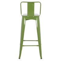 ΣΚΑΜΠΟ BAR ME ΠΛΑΤΗ ΜΕΤΑΛΛΙΚΟ MELITA-PRO HM8643.53 LIGHT OLIVE GREEN 42x42x100Υεκ.