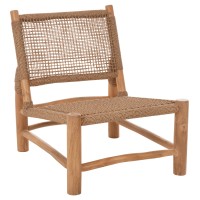 ΚΑΡΕΚΛΑ LONDER HM5986 ΞΥΛΟ TEAK ΣΕ ΦΥΣΙΚΟ ΚΑΙ ΣΥΝΘΕΤΙΚΟ RATTAN 63x77x77Υεκ.