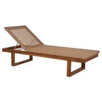 ΞΑΠΛΩΣΤΡΑ PATRON HM5993 TEAK ΞΥΛΟ ΚΑΙ ΣΧΟΙΝΙ VIRO ΣΕ ΠΛΕΞΗ WICKER 191x65x86Yεκ.