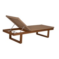 ΞΑΠΛΩΣΤΡΑ PATRON HM5993 TEAK ΞΥΛΟ ΚΑΙ ΣΧΟΙΝΙ VIRO ΣΕ ΠΛΕΞΗ WICKER 191x65x86Yεκ.