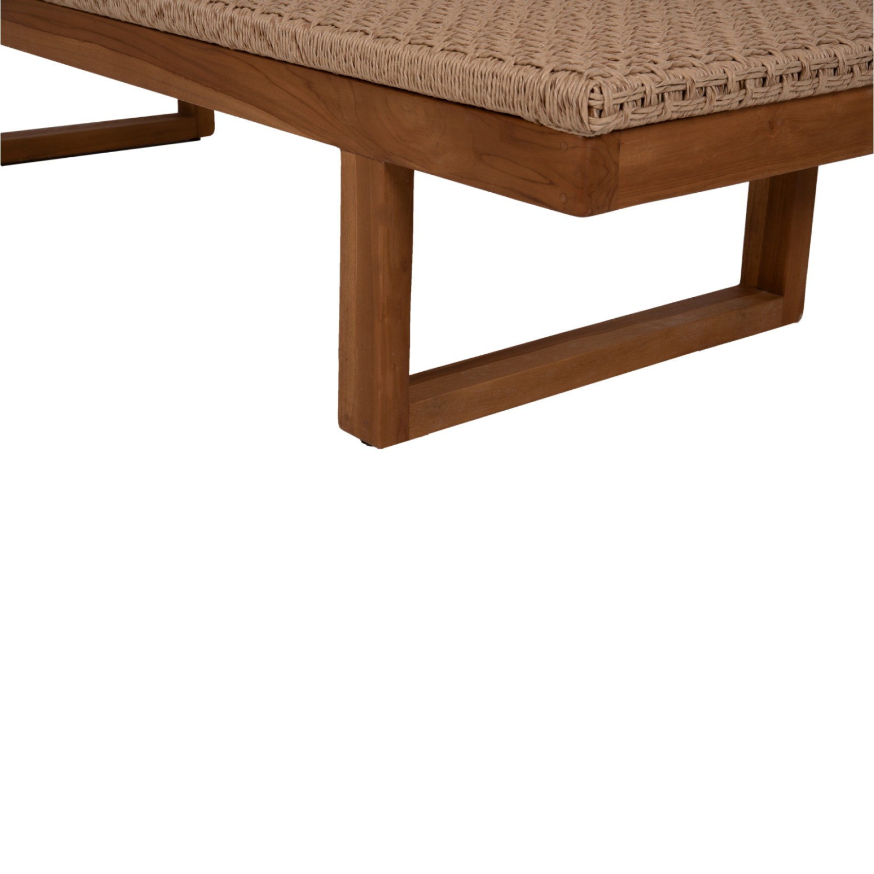 ΞΑΠΛΩΣΤΡΑ PATRON HM5993 TEAK ΞΥΛΟ ΚΑΙ ΣΧΟΙΝΙ VIRO ΣΕ ΠΛΕΞΗ WICKER 191x65x86Yεκ.