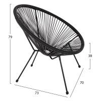 ΣΕΤ ΕΞΩΤΕΡΙΚΟΥ ΧΩΡΟΥ 3ΤΜΧ ACAPULCO HM21101 P.E.RATTAN-ΜΕΤΑΛΛΟ ΣΕ ΜΑΥΡΟ