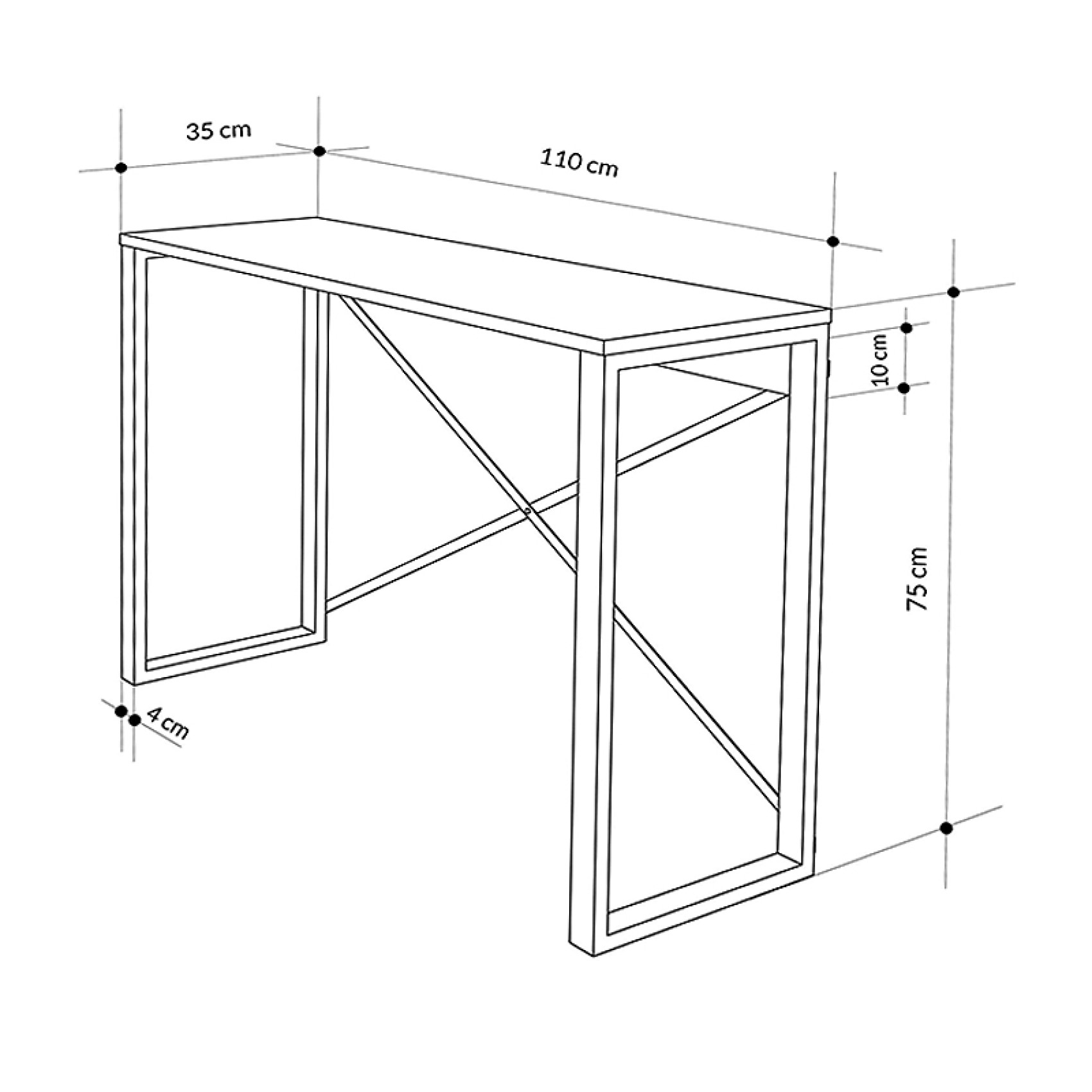 Κονσόλα Archie Megapap χρώμα γκρι ρετρό - μαύρο 110x35x75εκ.