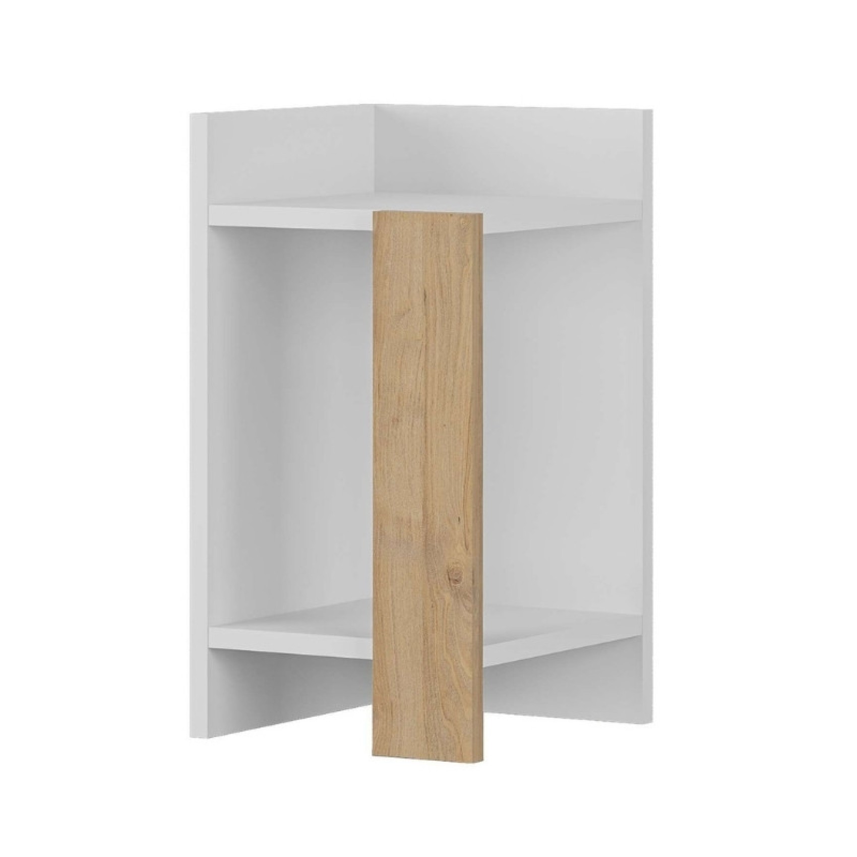 Κομοδίνο Elos Megapap χρώμα λευκό - saphhire oak 30x31,7x55εκ.