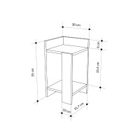 Κομοδίνο Elos Megapap χρώμα λευκό - saphhire oak 30x31,7x55εκ.