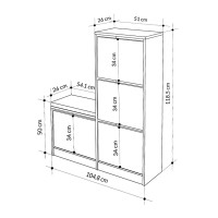 Παπουτσοθήκη μελαμίνης Dude Megapap χρώμα μαύρο 104,8x26x118,5εκ.